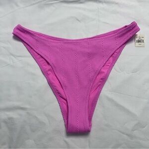 American Eagle Aerie Shine Rib Cheekiest Bikini Bottom Pink Size M